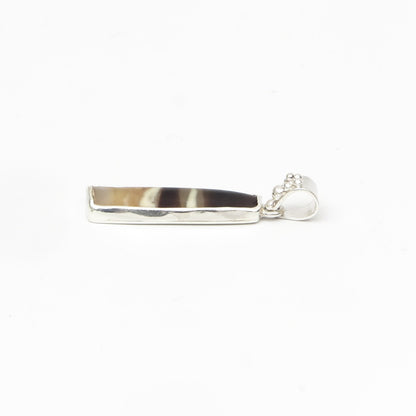 Dzi Bead Silver Pendant