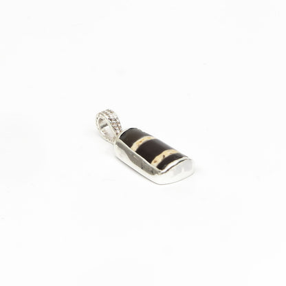 Dzi Bead Silver Pendant