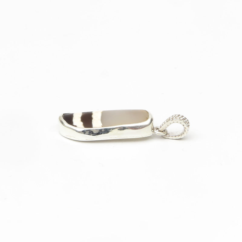 Dzi Bead Silver Pendant