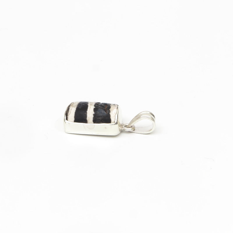 Dzi Bead Silver Pendant