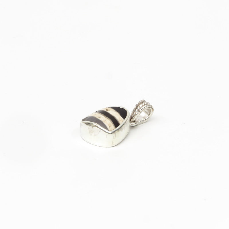 Dzi Bead Silver Pendant