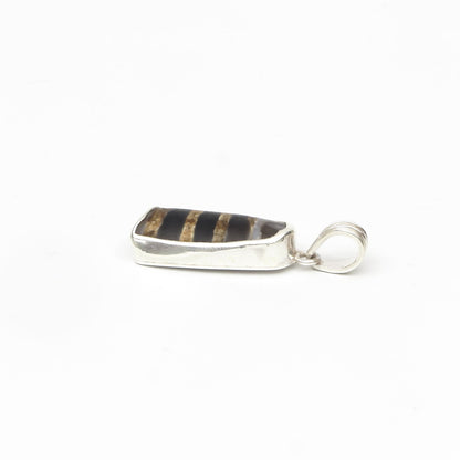 Dzi Bead Silver Pendant