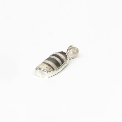 Dzi Bead Silver Pendant