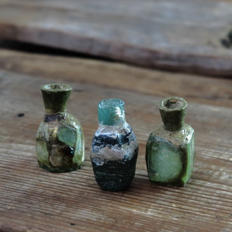 Botella Mosaico de Vidrio Romano Antiguo