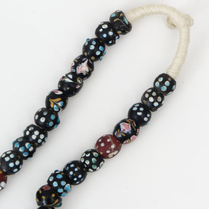Antique Venetian Flower Bead Skunk Beads Mix Strand