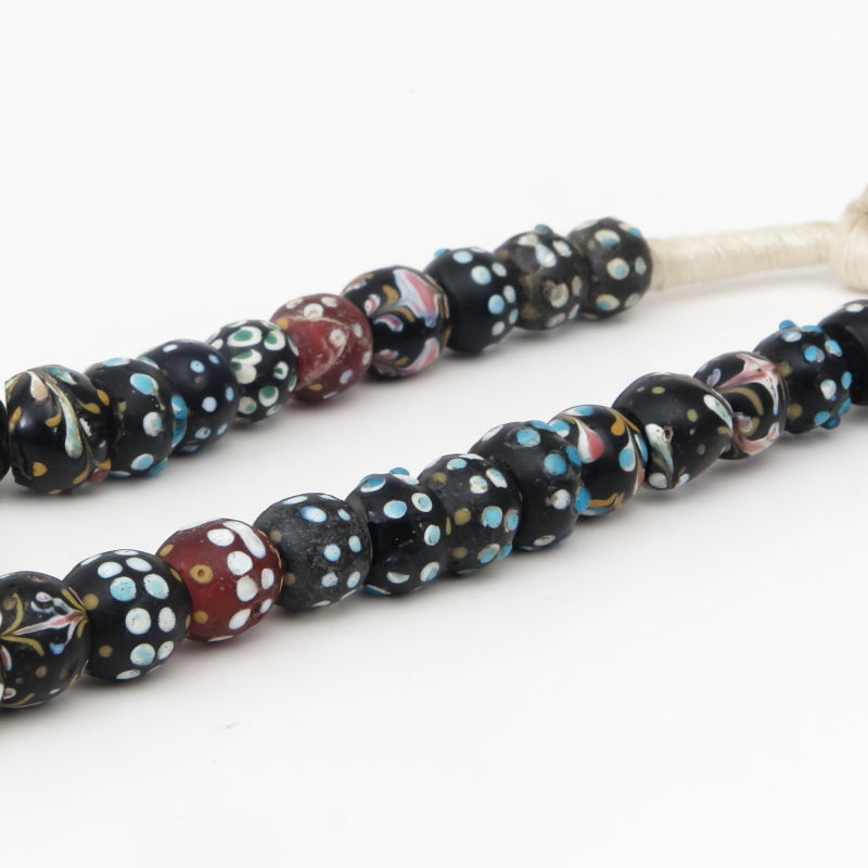 Antike Venezianische Blumenperlen Skunk-Perlen Mix Strang