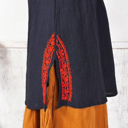 Безрукавный пуловер с вышивкой Лакхнау из хлопка и льна