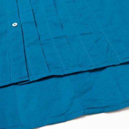 Blusa curta grande com pregas de algodão