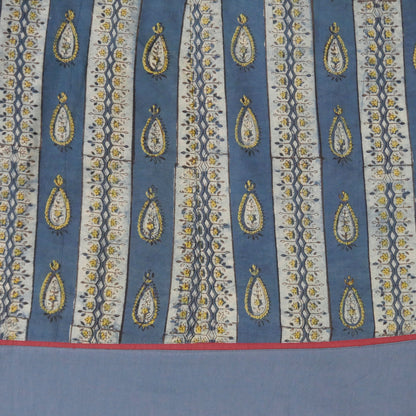 Baumwollgaze Indigo Paisley Print Ärmelloses Kleid