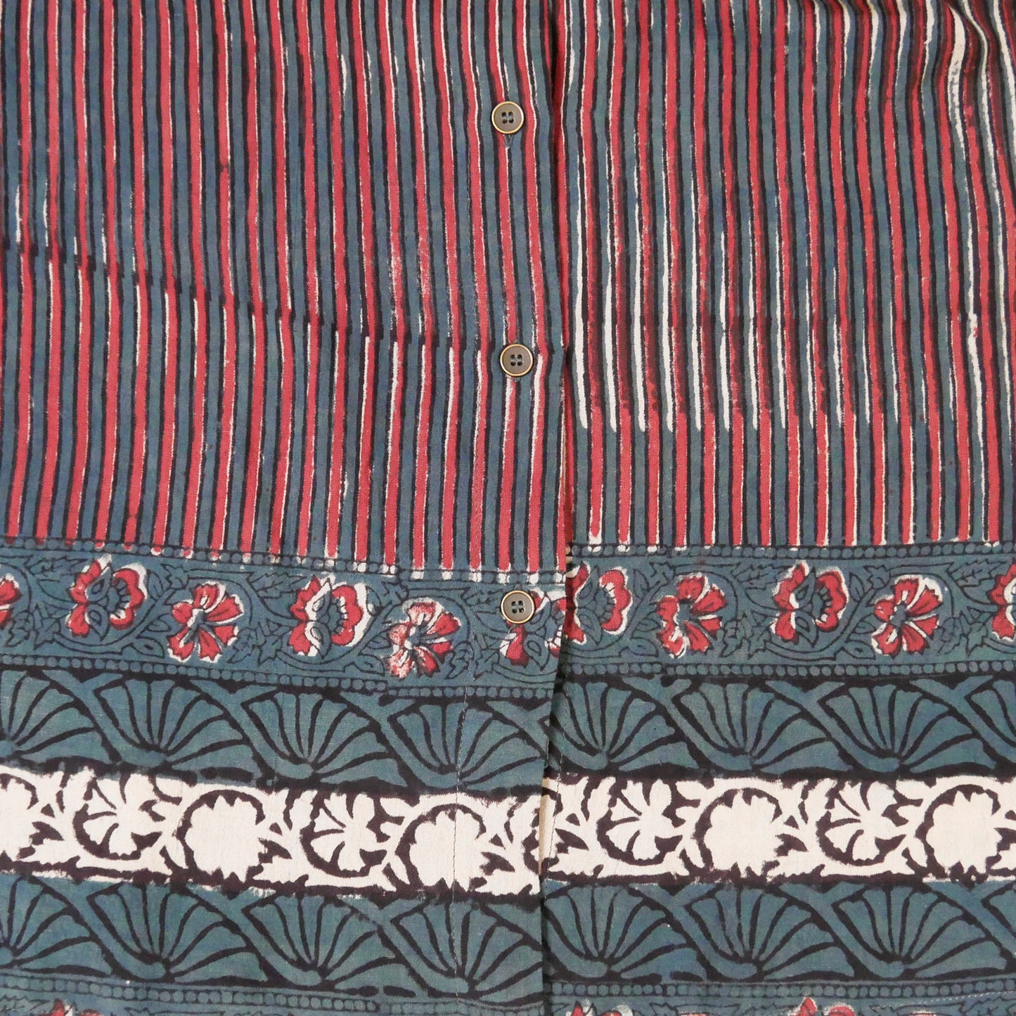 Váy Sơ Mi Họa Tiết Sọc Và Hoa Văn Thực Vật Bagru Bằng Cotton