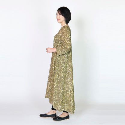 Махровое платье из вуали с цветочным двойным принтом