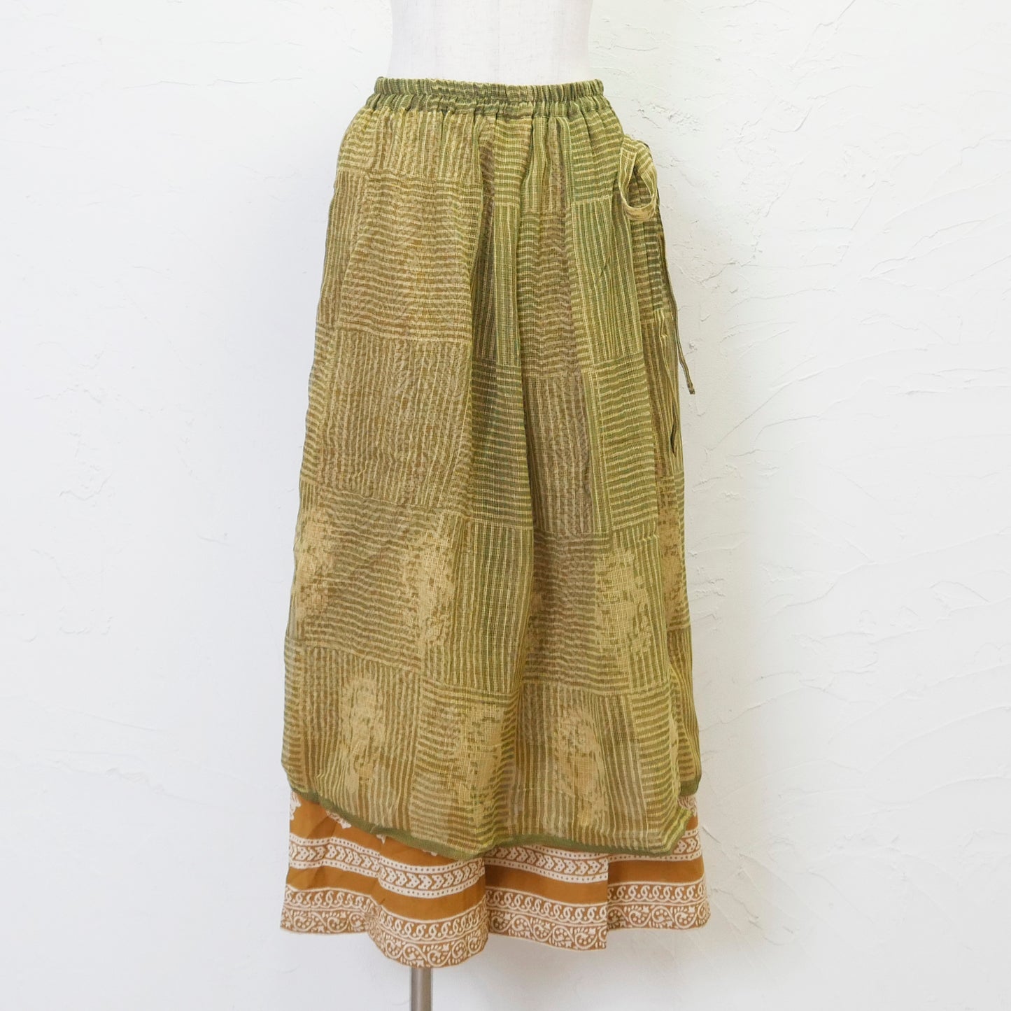 सूती एकल-रंग मुद्रित स्कर्ट पैंट