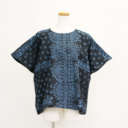 Cotton Embossed Poncho Pullover