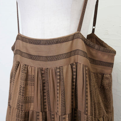 Tiered Cami Skirt na may Cotton Stripe Print