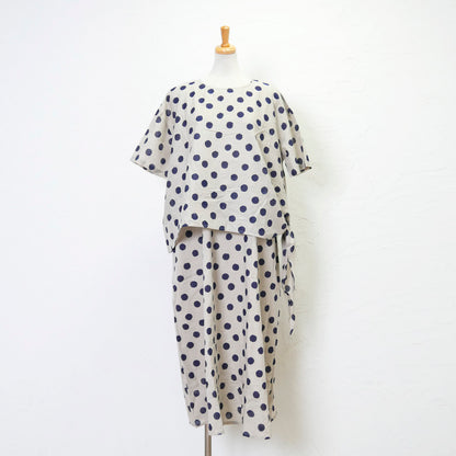 Cotton Dot Print na Layered Dress