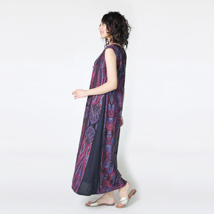 Rayon Dobby Paisley Print Kralen Jurk