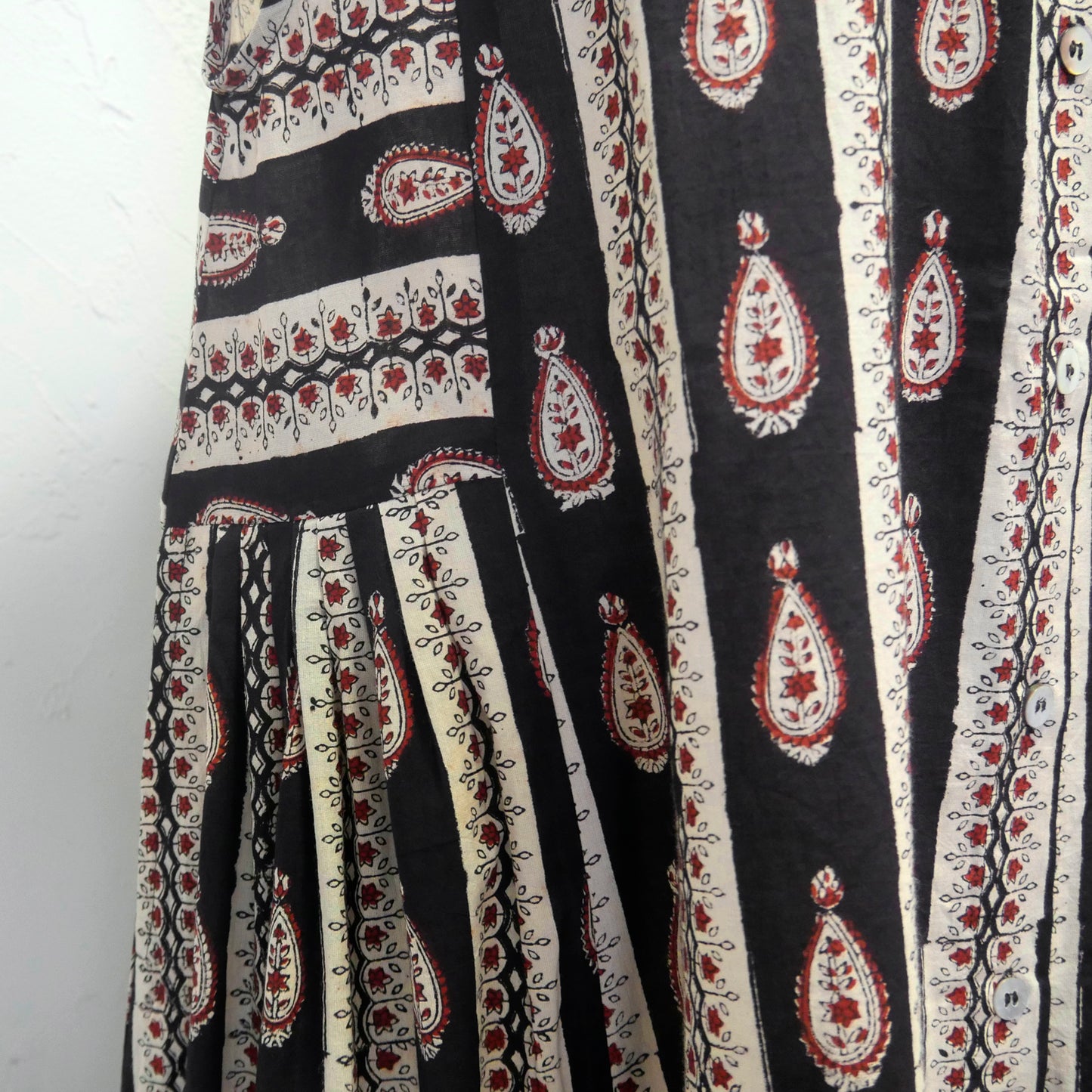 Katoenen gaas Indigo Paisley print mouwloze jurk