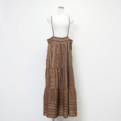 Tiered Cami Skirt na may Cotton Stripe Print