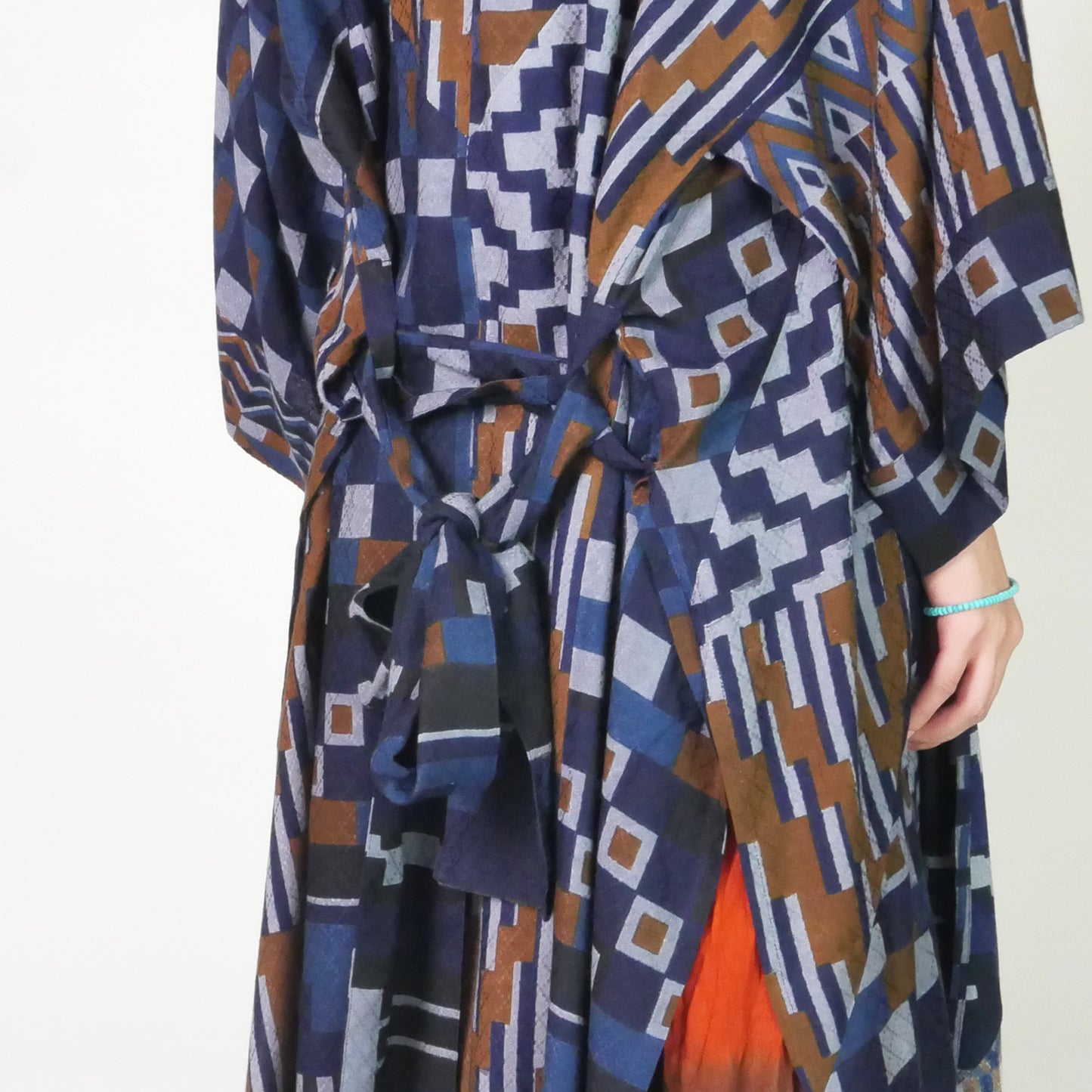 Ry Jacquard African Print Blusa de quimono direita