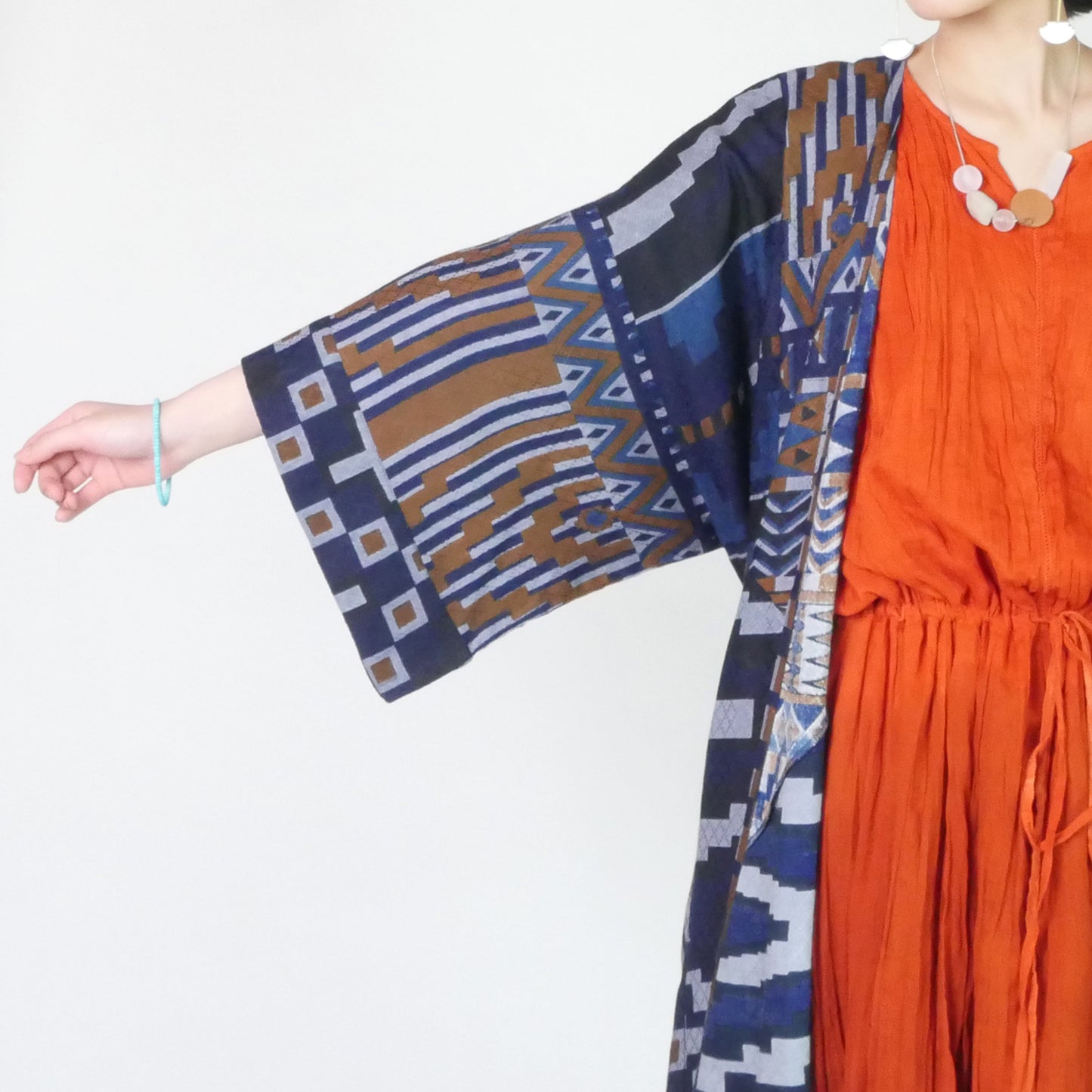 Rechte Kimono met Afrikaanse print Ry Jacquard