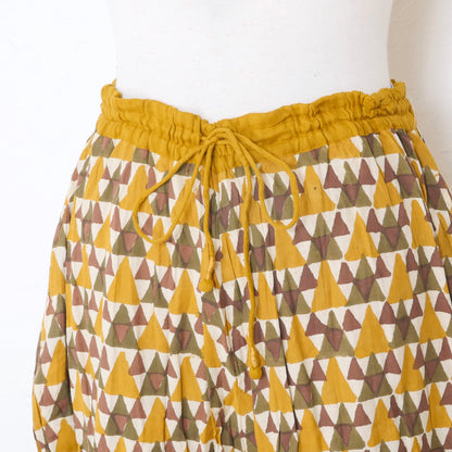Pantalong Triangle Block Print na Koton