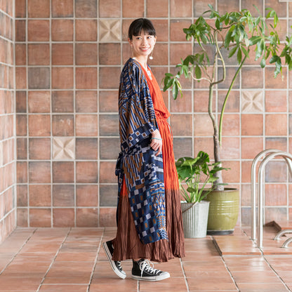 Rechte Kimono met Afrikaanse print Ry Jacquard