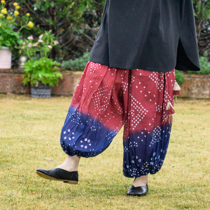 Pantaloni Bandhani in Voile di Cotone