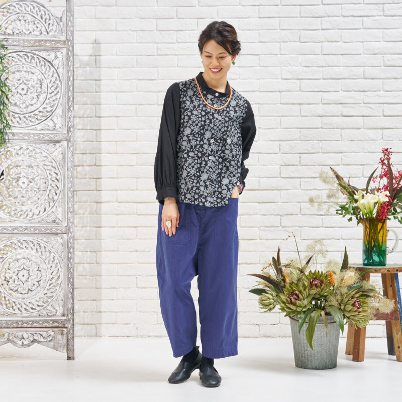 Cotton Pigment-Dyed Sarouel Pants