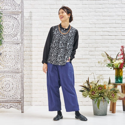 Cotton Pigment-Dyed Sarouel Pants