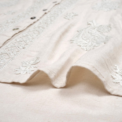 Linen-Blend Lucknow Embroidery Blouse N