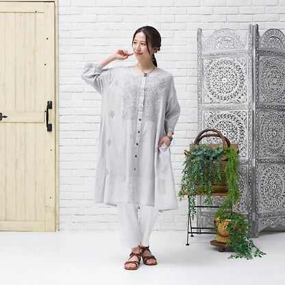 Cotton Lucknow Embroidery Blouse N