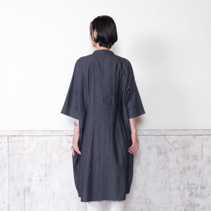 Denim Smocking Long Shirt