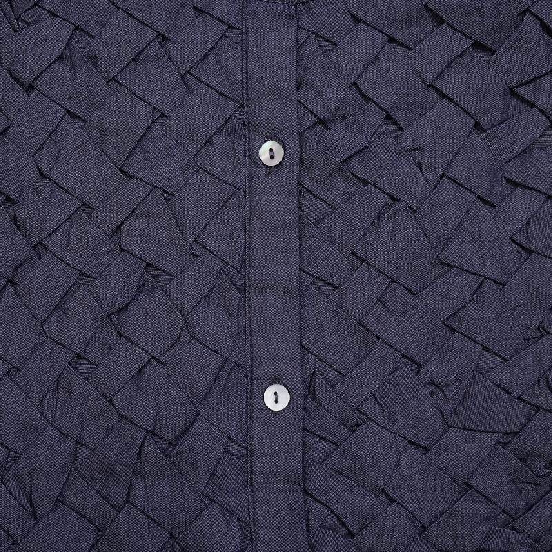 Denim Smocking Long Shirt