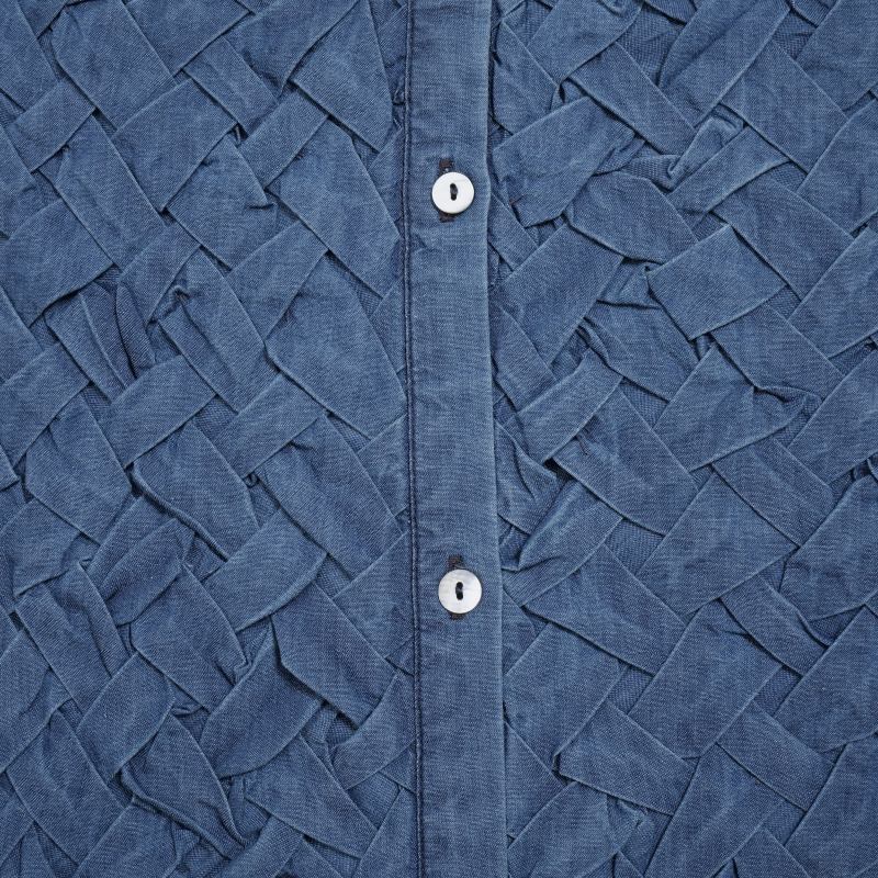 Denim Smocking Long Shirt