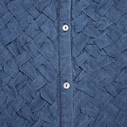 Denim Smocking Long Shirt