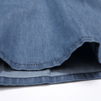 Denim Smocking Long Shirt