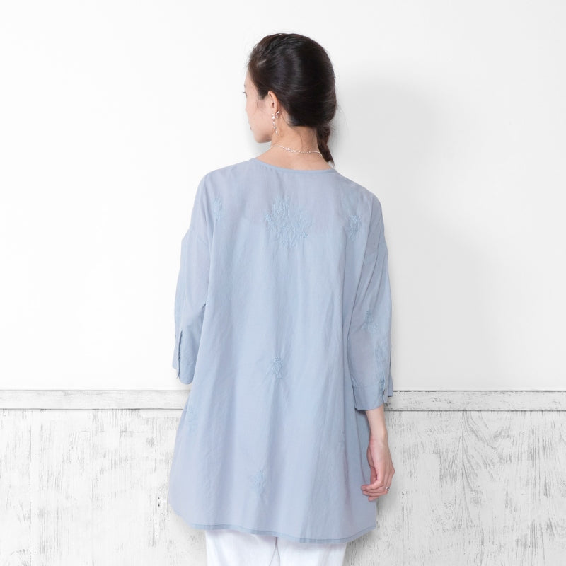 Lucknow Embroidery Front-Open Tunic Blouse