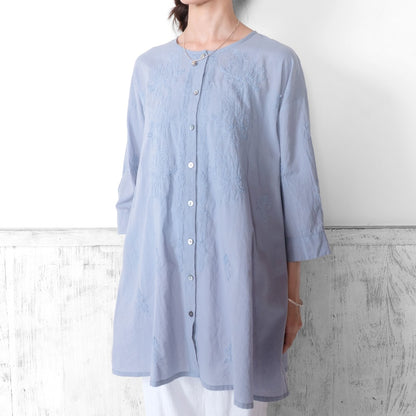 Lucknow Embroidery Front-Open Tunic Blouse