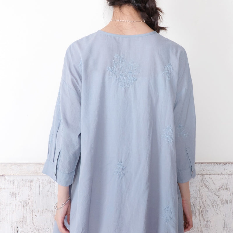 Lucknow Embroidery Front-Open Tunic Blouse