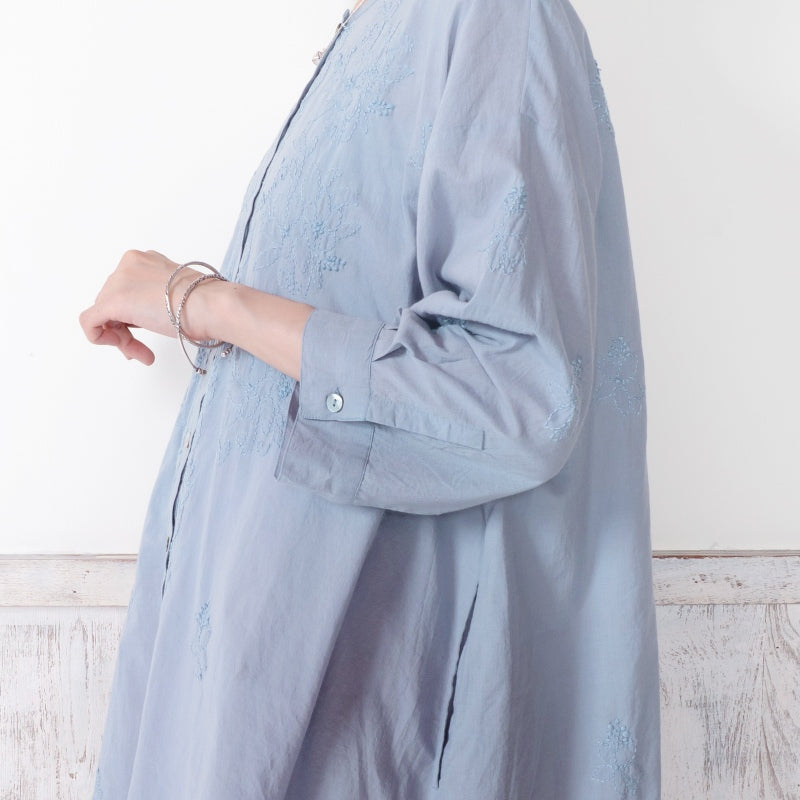 Lucknow Embroidery Front-Open Tunic Blouse