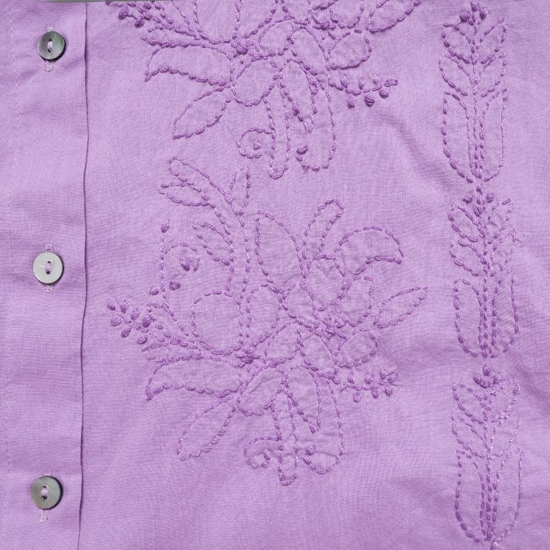 Lucknow Embroidery Front-Open Tunic Blouse
