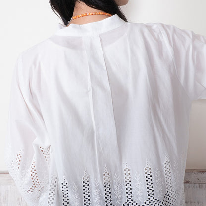 Cotton Hem Lace Blouse