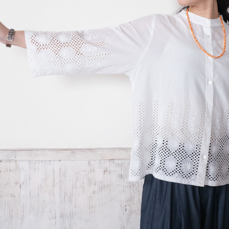Cotton Hem Lace Blouse