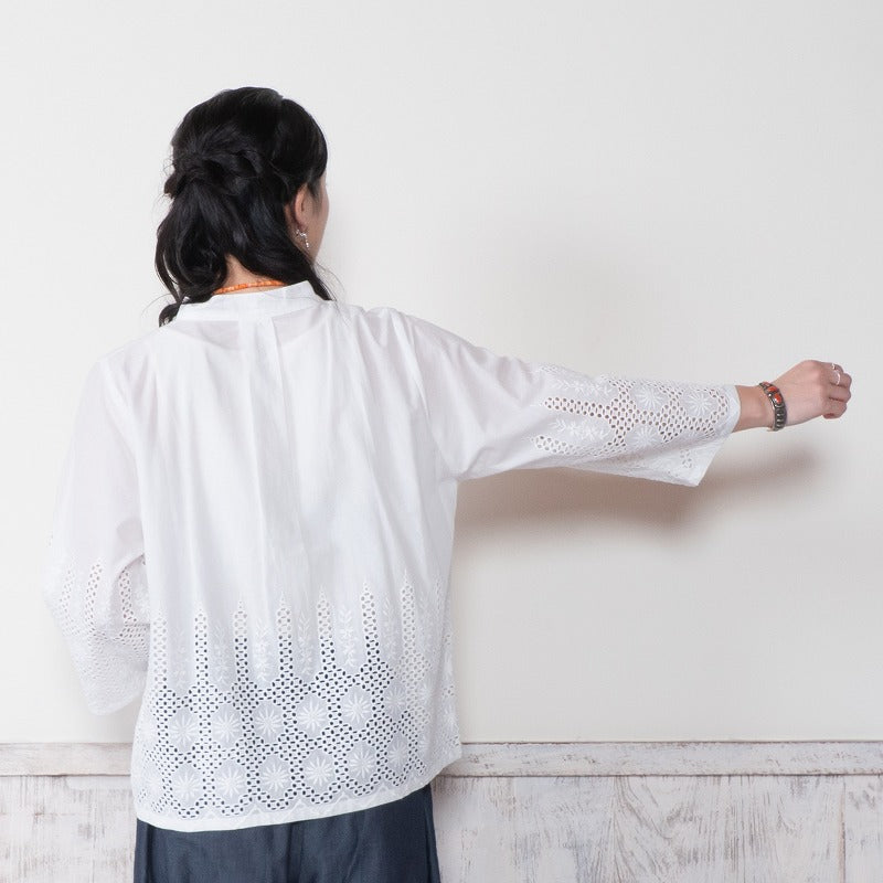 Cotton Hem Lace Blouse