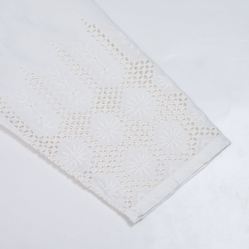 Cotton Hem Lace Blouse