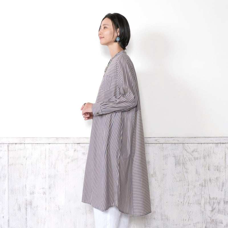 Stripe Button-Front Dress
