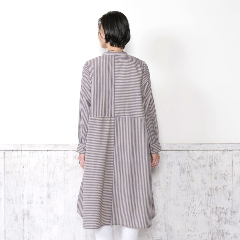Stripe Button-Front Dress