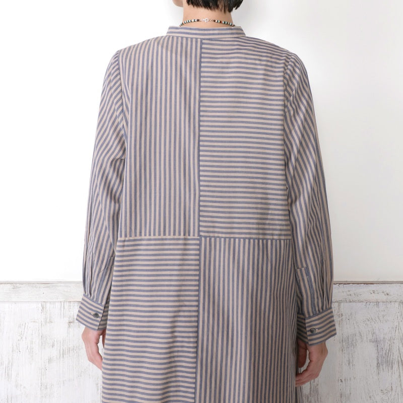 Stripe Button-Front Dress
