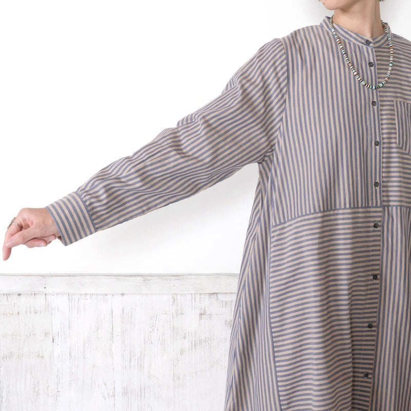 Stripe Button-Front Dress