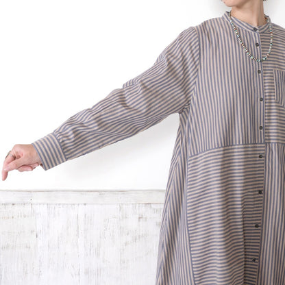 Stripe Button-Front Dress